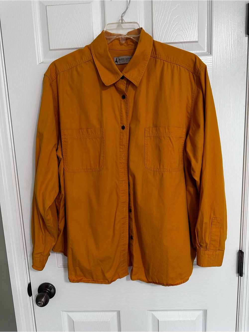 Marsh Landing Women’s  Mustard Yellow Cotton Shirt - 3X